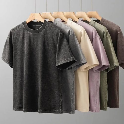 صورة الرجعية غسلها قصيرة الأكمام تي شيرت الرجال فضفاضة تناسب النمط الأمريكي القطن الخالص نصف كم الجسم قميص تنفس عارضة أعلى